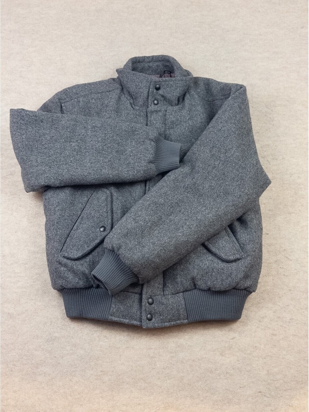 Members Only Men's Gray Wool Bomber Jacket Size 40